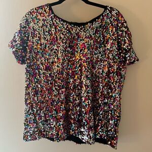 INC Multi-colored Sequins Top Size 1XL - Great for a Party or NYE